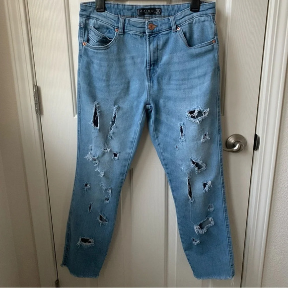 Amisu Jeans Co boyfriend distressed jeans size 12 - Picture 1 of 6